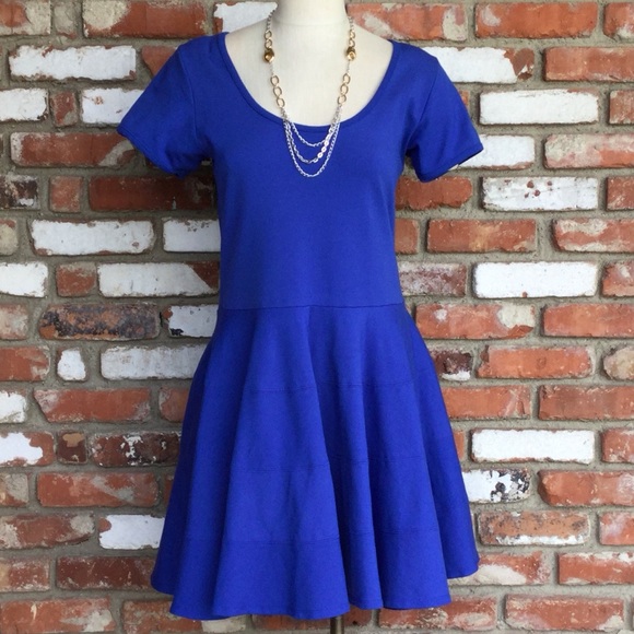 Cobalt Blue Dress with Edgy Rear Zipper! - Picture 2 of 7